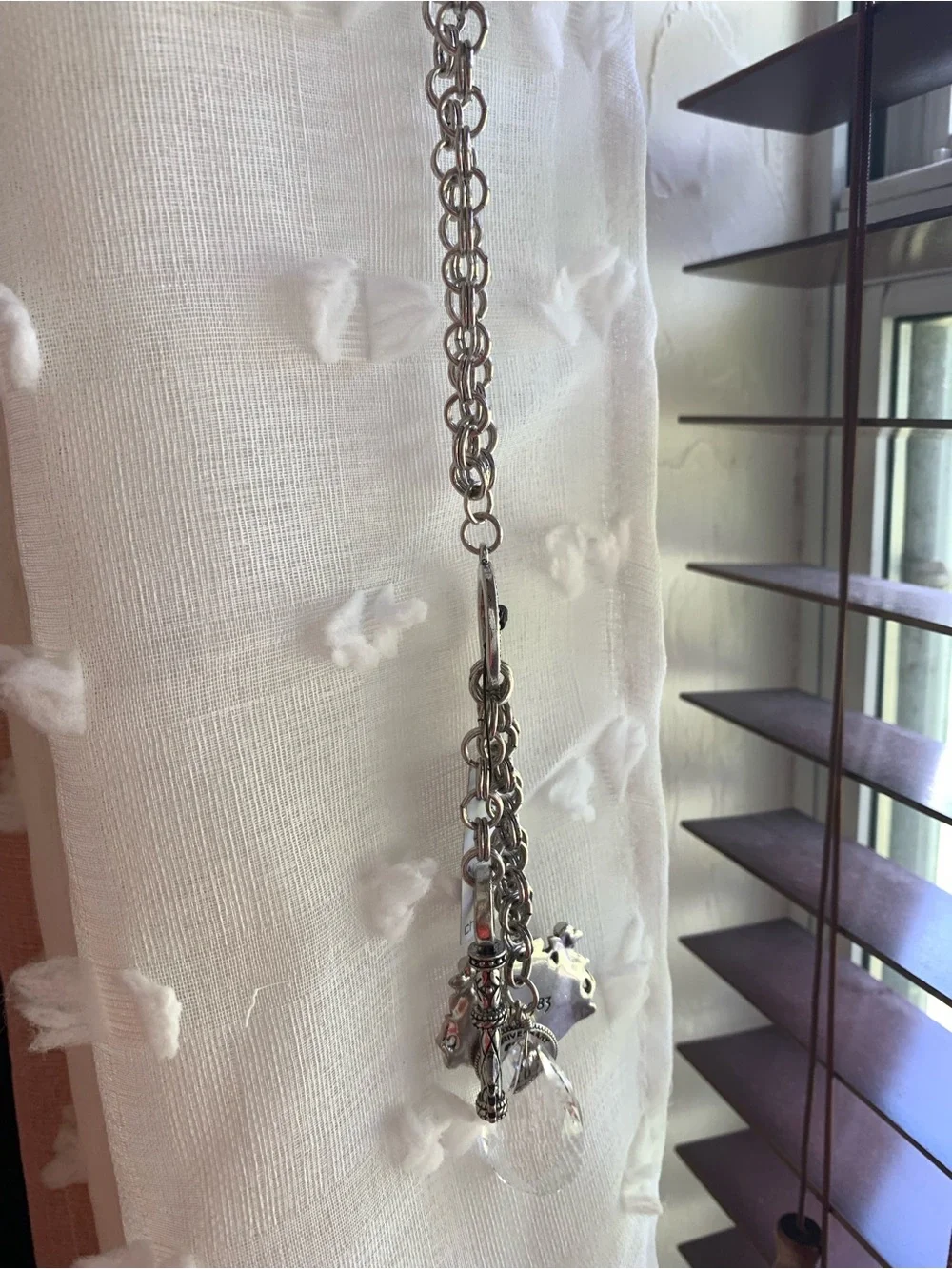 Chico's Silver-Tone Chain Anniversary Collection Necklace with Charms